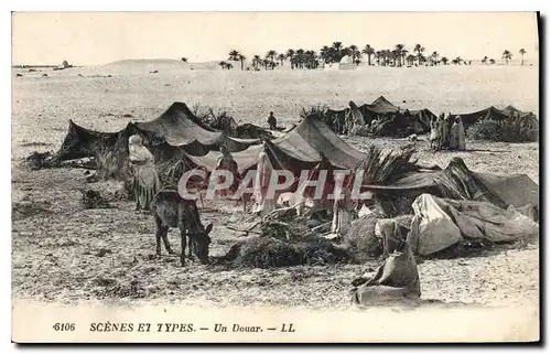 Cartes postales Scenes et Types Un Douar Ane Mule