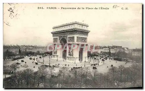 Cartes postales Paris Panorama de la Place de l'Etoile