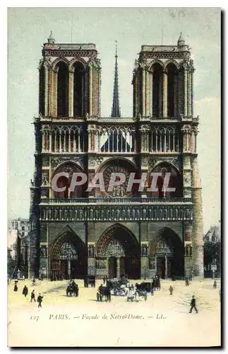 Cartes postales Paris Facade de Notre Dame