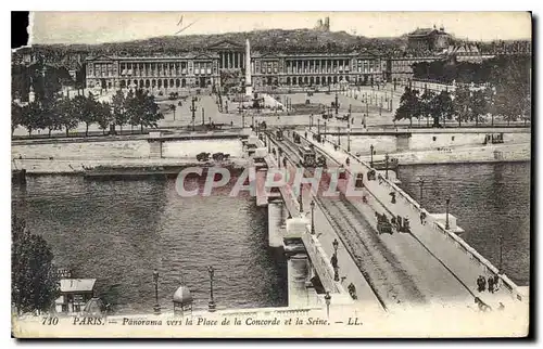 Cartes postales Paris Panorama vers la Place de la Concorde et la Seine