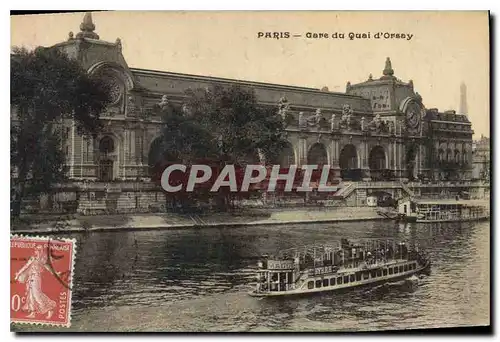 Ansichtskarte AK Paris Gare du Quai d'Orsay Bateau