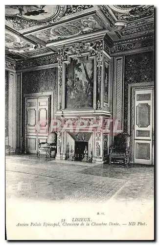 Cartes postales Lisieux Ancin Palais Episcopal Cheminee de la Chambre Doree