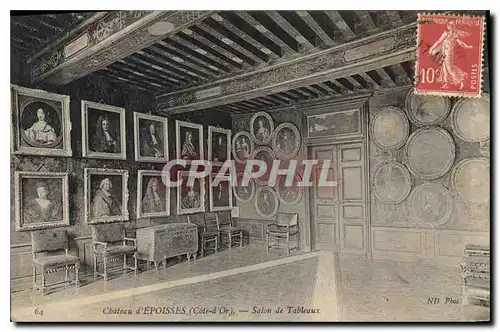 Cartes postales Chateau d'Epoisses Cote d'Or Salon de Tableaux