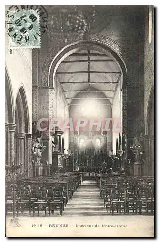 Cartes postales Rennes Interieur de Notre Dame