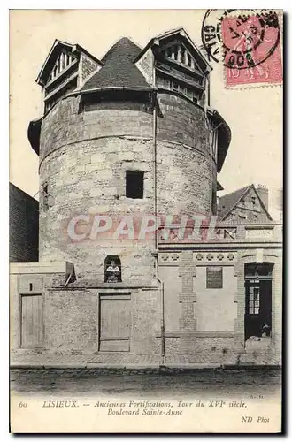 Cartes postales Lisieux Anciennes Fortifications Tour du XVI siecle Boulevard Sainte Anne