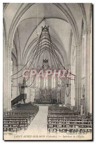 Cartes postales Saint Aubin sur Mer Calvados Interieur de l'Eglise
