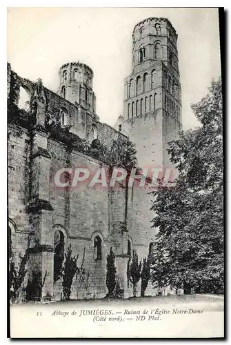 Cartes postales Abbaye de Jumieges Ruines de l'Eglise Notre Dame Cote Nord