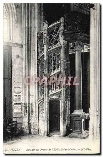 Cartes postales Rouen Escalier des Orgues de l'Eglise Saint Maclou