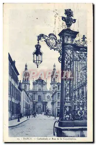 Cartes postales Nancy Cathedrale et Rue de la Constitution