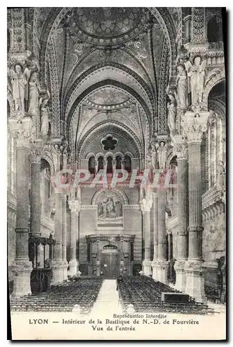 Ansichtskarte AK Lyon Interieur de la Basilique de N D de Fourviere vue de l'entree