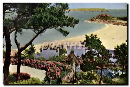 Cartes postales Perros Guirec Cotes du Nord Plage de Trestrignel vue de Bella Riva