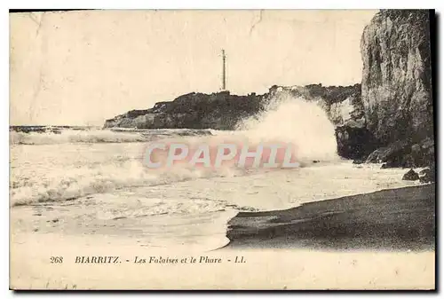 Ansichtskarte AK Biarritz les Falaises et le Phare