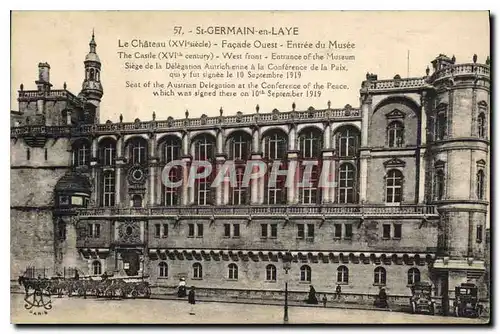 Cartes postales St Germain en Laye le Chateau XVI siecle Facade Ouest entree du Musee