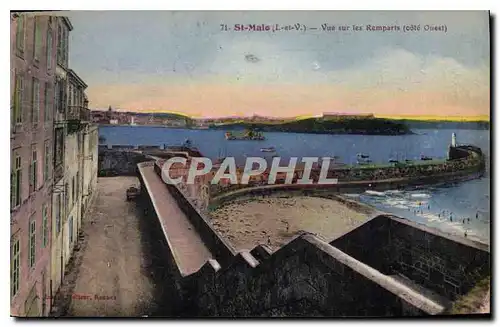 Ansichtskarte AK St Malo I et V vue sur les Remparts Cote Ouest