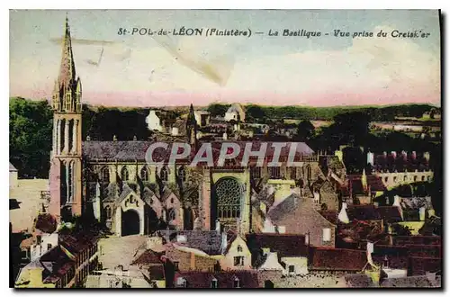 Ansichtskarte AK St Pol de Leon Finistere la Basilique vue du Creisker