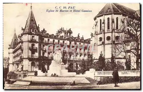 Cartes postales Pau Eglise St Marlin et Hotel Gassion