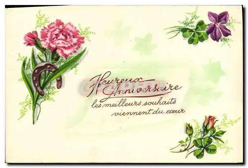 Cartes postales Heureux Anniversaire les meilleurs souhaits viennent du Coeur