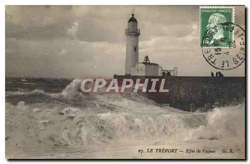 Ansichtskarte AK Le Treport Effet de Vagues Phare