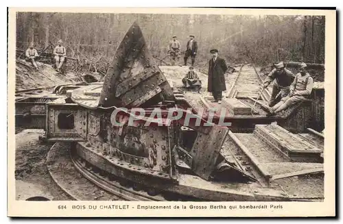 Cartes postales Bois du Chatelet Emplacement de la Grosse Bertha qui Bombardait Paris
