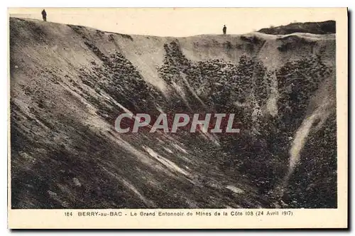 Ansichtskarte AK Berry au Bac le Grand Entonnoir de Mines de la Cote 108 24 Avril 1917