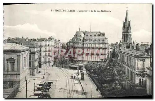 Cartes postales Montpellier Perspective de la Rue Nationale