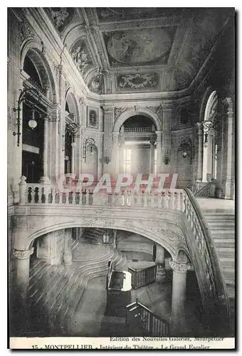 Cartes postales Montpellier Interieur du Theatre le Grand Escalier