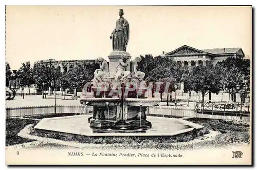 Ansichtskarte AK Nimes la Fontaine Pradier Place de l'Esplanade