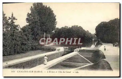Cartes postales Chalons sur Marne l'Ecluse et l'Ile du Canal