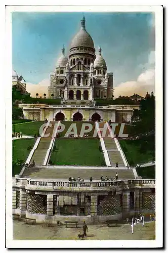 Ansichtskarte AK Paris en Flanant Basilique du Sacre Coeur et l'escalier monumental