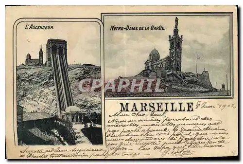 Cartes postales Marseille l'Ascenseur Notre Dame de la Garde