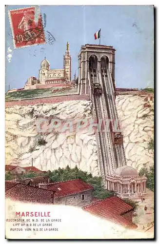 Cartes postales Marseille Ascenseur de N D de la Garde