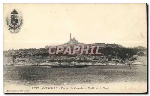 Cartes postales Marseille vue sur la Corniche et N D de la Garde