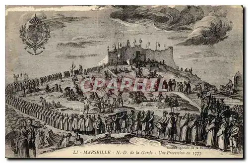 Ansichtskarte AK Marseille N D de la Garde une Procession en 1777