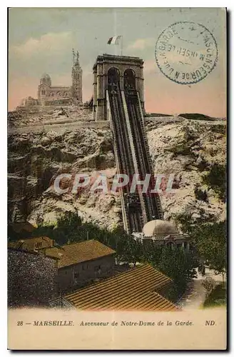 Cartes postales Marseille Ascenseur de Notre Dame de la Garde