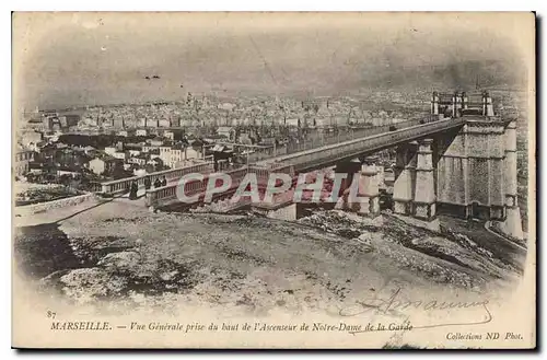 Ansichtskarte AK Marseille vue generale prise du Haut de l'Ascenseur de Notre Dame de la Garde