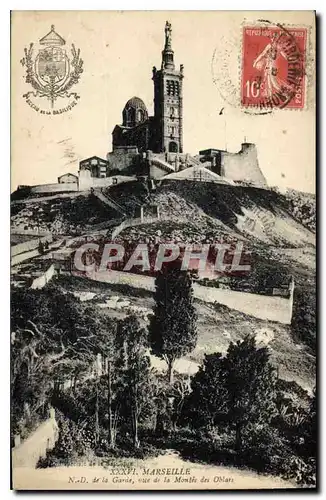 Cartes postales Marseille N D de la Garde vue de la Montee des Oblats