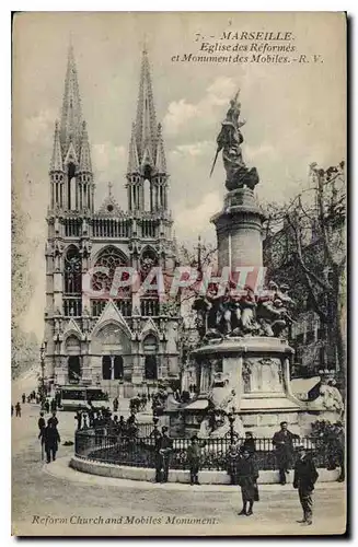 Ansichtskarte AK Marseille Eglise des Reformes et Monument des Mobiles