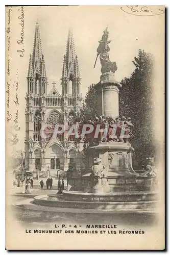 Cartes postales Marseille Le Monument des Mobiles et les Reformes