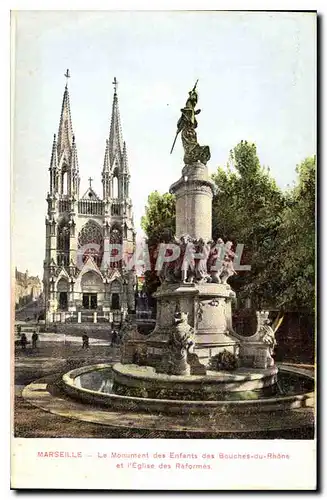 Ansichtskarte AK Marseille Le Monument des Enfants des Bouches du Rhone et l'Eglise des Reformes