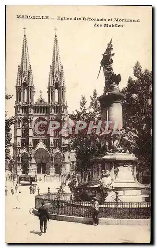 Ansichtskarte AK Marseille Eglise des Reformes et Monument des Mobiles