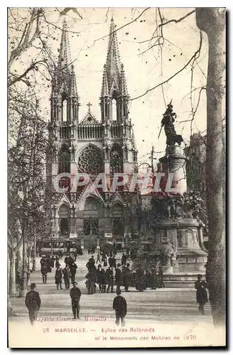 Ansichtskarte AK Marseille Eglise des Reformes et le Monument des Mobiles