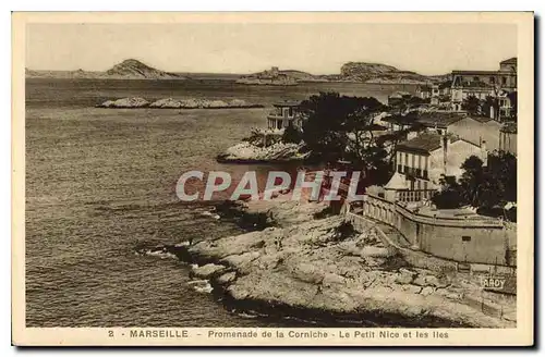 Ansichtskarte AK Marseille Promenade de la Corniche Le Petit Nice et les Iles