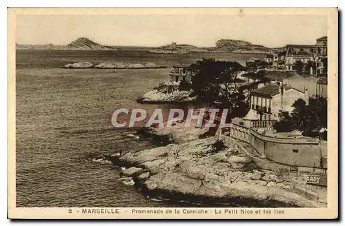 Ansichtskarte AK Marseille Promenade de la Corniche Le Petit Nice et les Iles