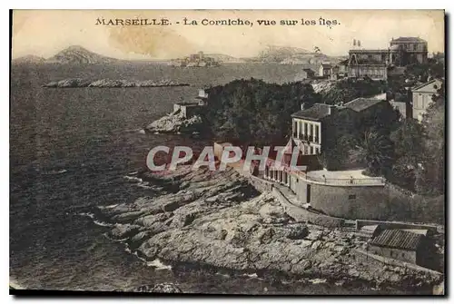 Ansichtskarte AK Marseille La Corniche vue sur les iles