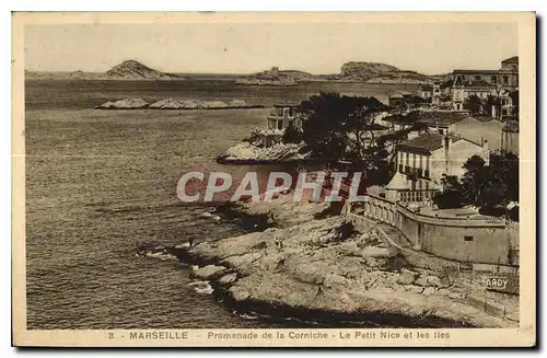 Ansichtskarte AK Marseille Promenade de la Corniche Le Petit Nice et les Iles