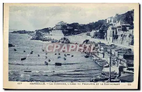 Ansichtskarte AK Marseille La Corniche l'Anse du Prophete et le Restaurant