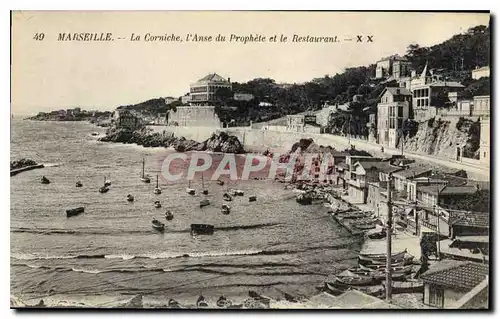 Ansichtskarte AK Marseille La Corniche l'Anse du Prophete et le Restaurant