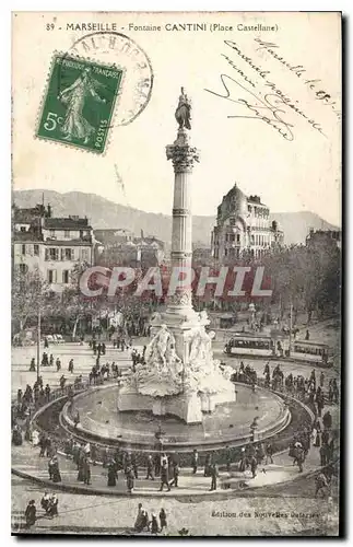 Cartes postales Marseille Fontaine Cantini Place Castellane