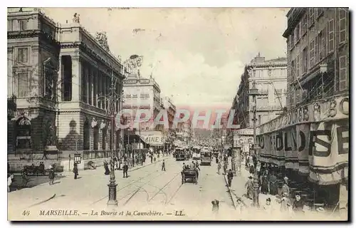 Cartes postales Marseille La Bourse et la Cannebiere