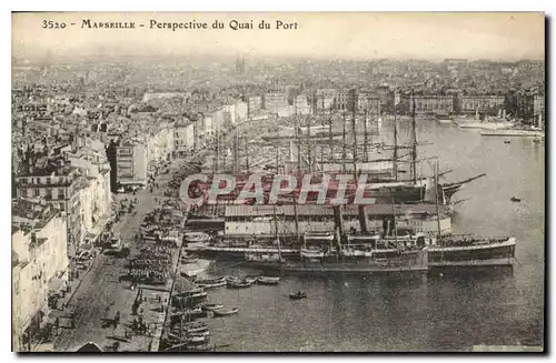 Cartes postales Marseille Perspective du Quai du Port Bateaux